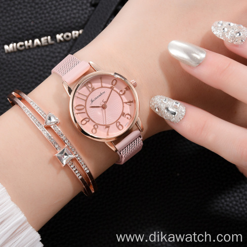 Fashion Watch Gift Set Women Beautiful Bracelet Watches Set With Gift Box Rhinestone Wristwatch Bangle Set for Party Wholesale